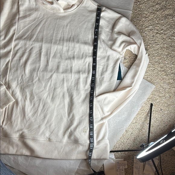 Tommy John Waffle Knit Hoodie in Pastel Parchment - Picture 11 of 13